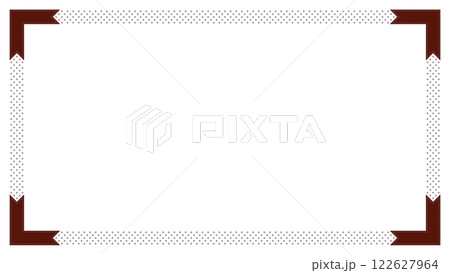 茶色いシンプルな洋風ドットフレーム　16：9 122627964