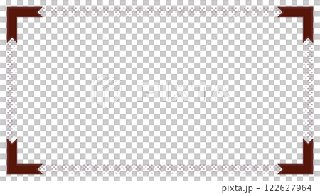 茶色いシンプルな洋風ドットフレーム　16：9 122627964