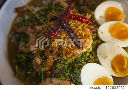 Thai food Neem flower salad With Shrimp. Thai Food. Thai food Neem flower salad With Shrimp. Thai Food. 122628031
