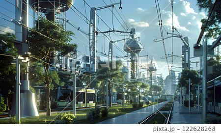 Futuristic Public Wi-Fi Infrastructure A city 122628268