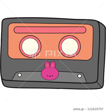 The illustration of a tape cassette 122628797