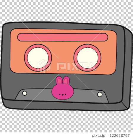 The illustration of a tape cassette 122628797