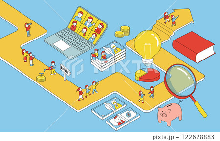 お金・ファイナンス・投資などのイメージイラスト お金・ファイナンス・投資などのイメージイラスト 122628883