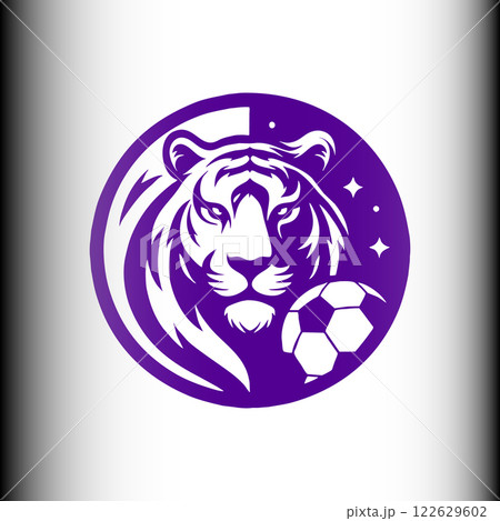 vector design of a tiger and silhouette 122629602