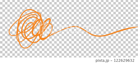 Simple orange line yarn-like illustration 122629632