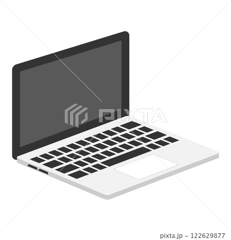 Minimalist Illustration of an Open Laptop...のイラスト素材 [122629877] - PIXTA