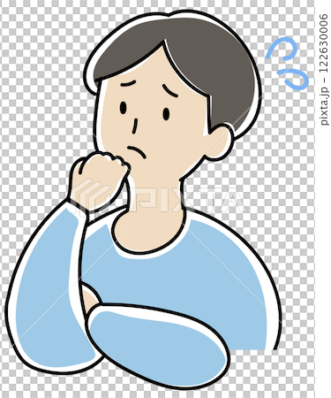 Illustration of a man who is in trouble/anxious Illustration of a man who is in trouble/anxious 122630006