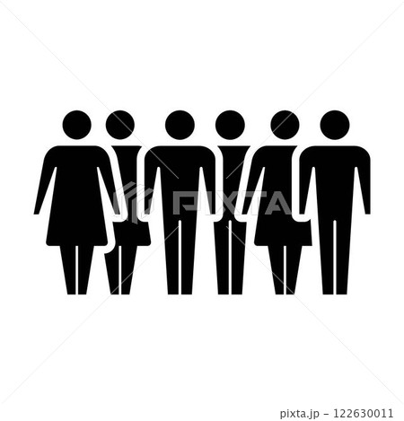Leadership icon vector group of people and leader symbol in glyph pictogram illustration 122630011