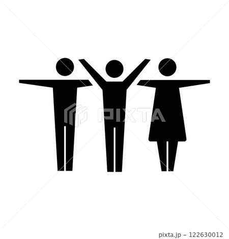 Leadership icon vector group of people and leader symbol in glyph pictogram illustration 122630012