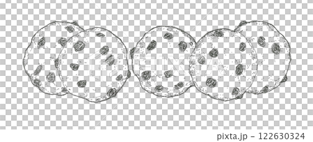 Chocolate chip cookie line Chocolate chip cookie line 122630324