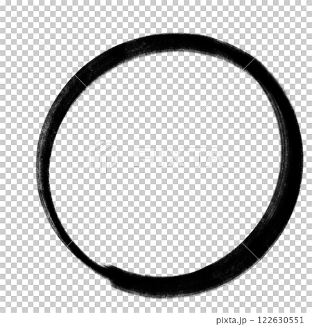 透明な背景に描かれたシンプルなブラックの円形デザイン 122630551
