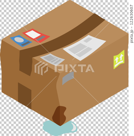 アイソメトリックな潰れた段ボール箱のイメージ素材 アイソメトリックな潰れた段ボール箱のイメージ素材 122630607