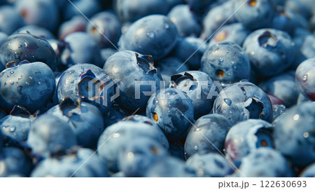 Abundance of juicy blueberries in a natural setting 122630693