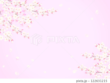 桜の花びらが舞う背景イラスト 122631215