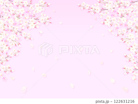 桜の花びらが舞う背景イラスト 桜の花びらが舞う背景イラスト 122631216