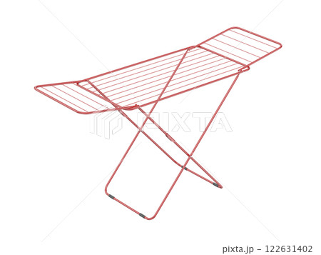 Red empty clothes drying rack Red empty clothes drying rack 122631402