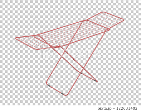 Red empty clothes drying rack Red empty clothes drying rack 122631402