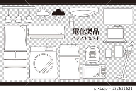 Home appliance illustration set 02 Line drawing 122631621
