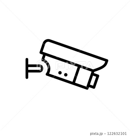 CCTV icon, video surveillance made linear style 122632101