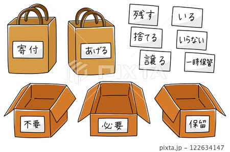 ゆるめシンプル断捨離セット ベタ塗り ゆるめシンプル断捨離セット ベタ塗り 122634147