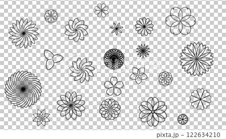 日本花卉圖案插圖素材 122634210