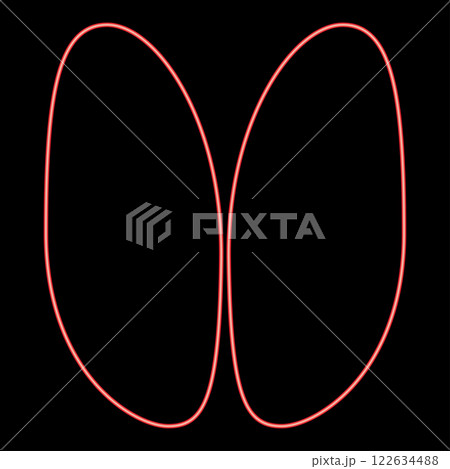 Neon hoof print sheep ewe ram wether red color vector illustration image flat style Neon hoof print sheep ewe ram wether red color vector illustration image flat style 122634488