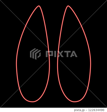 Neon hoof print elk red color vector illustration image flat style 122634490