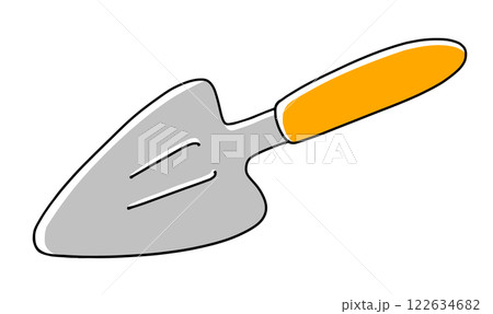 ゆるめシンプルなスコップ　ベタ塗り 122634682