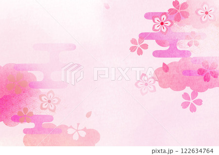 ピンクの美しい桜の背景イラスト ピンクの美しい桜の背景イラスト 122634764