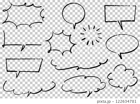 粗糙的手繪氣泡集。 122634781