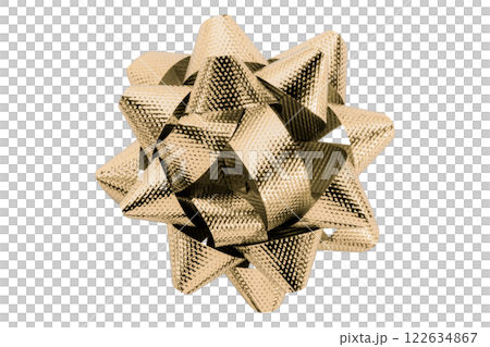 Light brown ribbon on isolated on transparent background. 122634867