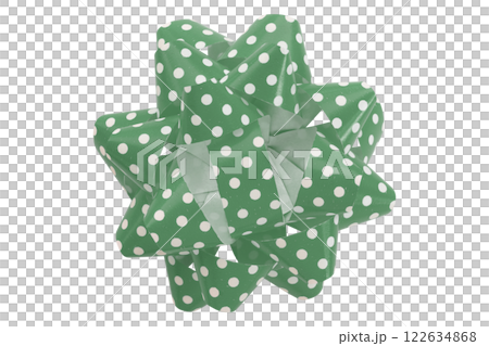 green ribbon on isolated on transparent background. 122634868