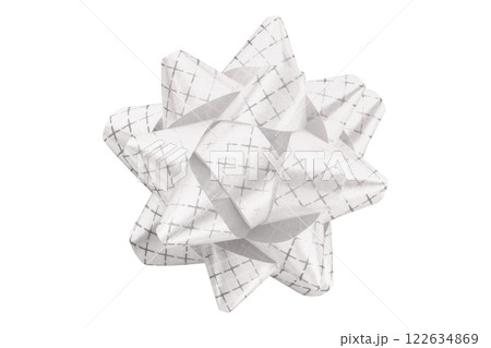 white ribbon on isolated on transparent background. 122634869