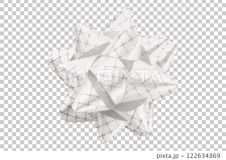 white ribbon on isolated on transparent background. 122634869