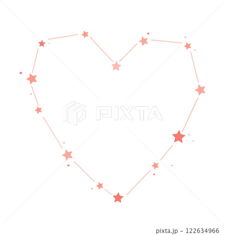 Heart shape stars constellation. Love and Valentine Day concept. Vector isolated illustration 122634966