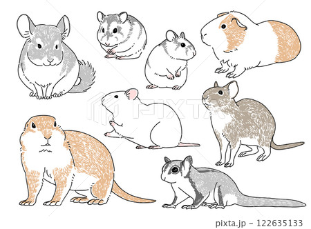 様々な人気のネズミのイラストセット 122635133