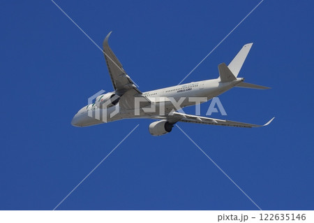 離陸する旅客機　上昇していく旅客機　羽田空港の風景 122635146