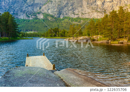 Beautiful view of mountain river in summer Beautiful view of mountain river in summer 122635706