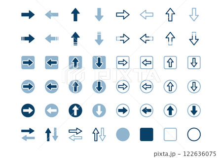 いろいろな矢印のアイコンイラストセット 122636075
