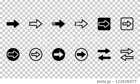 いろいろな矢印のアイコンセット いろいろな矢印のアイコンセット 122636077