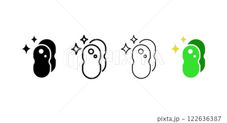Cleaning sponge Icon set, Symbol isolated white background. vector illustration. color editable. 122636387