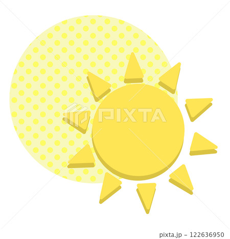 薄い黄色の水玉柄と太陽 122636950