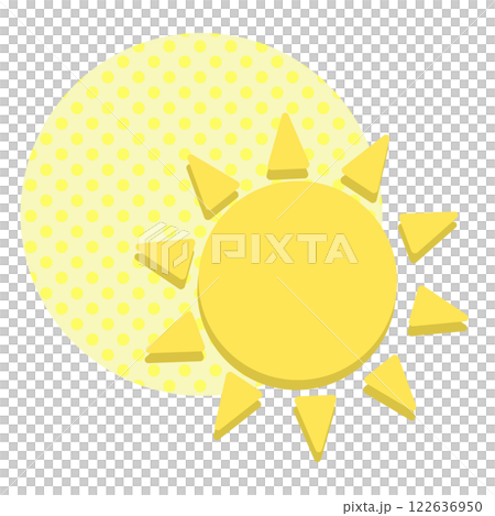薄い黄色の水玉柄と太陽 122636950
