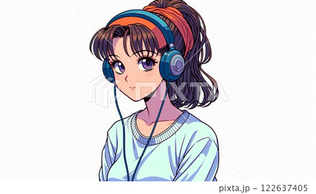 ヘッドホン女子 122637405