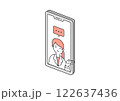 スマホでオンライン診療を利用するイラスト素材 122637436