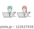 オンライン診療をする医師のイラスト素材 122637438