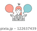 悩むビジネスウーマンのイラスト素材 122637439