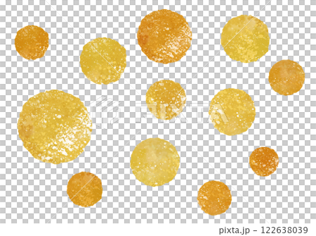 Watercolor polka dots gold gold leaf image decoration background 122638039