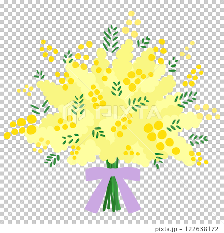 ミモザの花束のイラスト 122638172