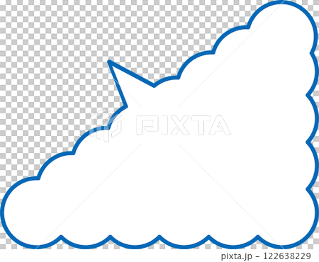 Fluffy speech bubble blue on the bottom right Fluffy speech bubble blue on the bottom right 122638229